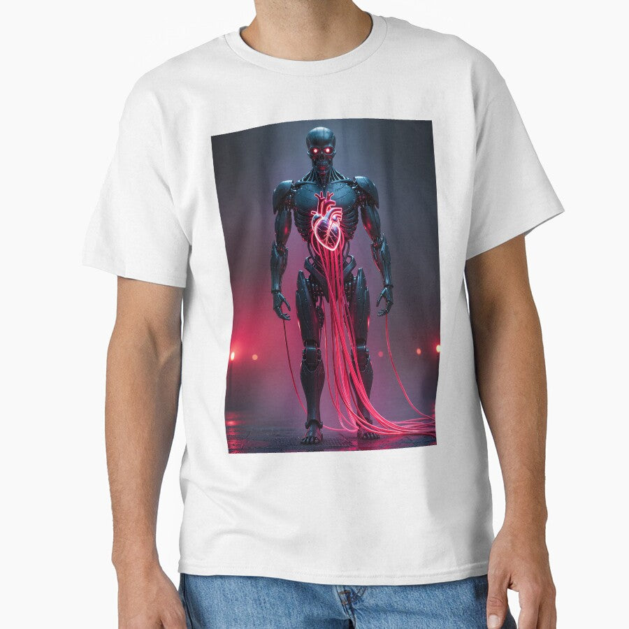 Cyberpunk Robot with Neon Heart – Dark Futuristic Sci-Fi Art by ArtiQreate