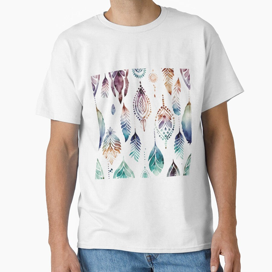 A Delicate Feather Bohemian Watercolor Print - Boho Chic Patterns by GVRDesign