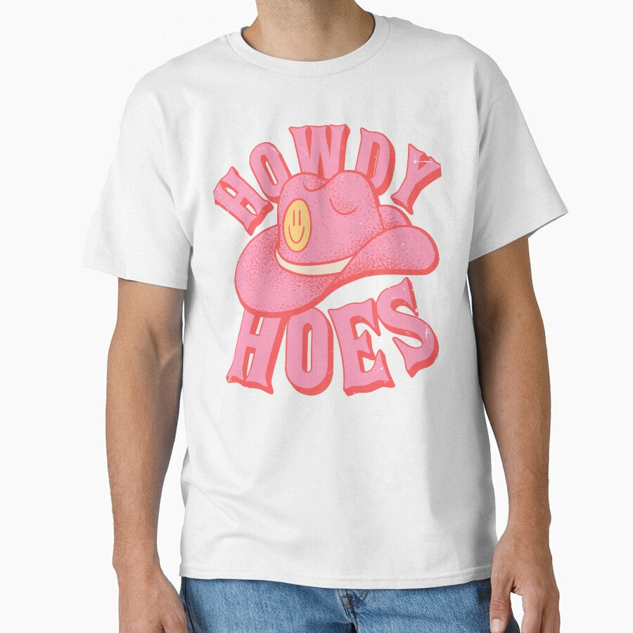 Howdy Hoes | Pink Cowboy Cowgirl Rodeo Hat Preppy Aesthetic | MEME HOWDY Y'ALL | White Background by PEARROT