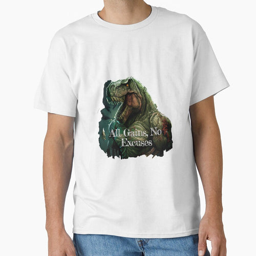All Gains, No ExcusesDesignBodybuilding Fitness Gym Workout Exercise Merch Print Design by tengamerx