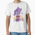 Purple Cat on Skulls Creepy Cute Aesthetic Anime Kawaii Pastel Goth by Irene Koh