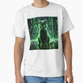 Cyberpunk Digital Cat - Futuristic Neon Matrix Code Feline Art by AbdS07