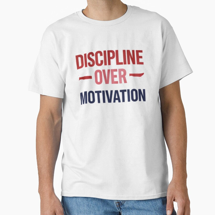 Discipline Over Motivation Gym Quote Typography by MoodThread