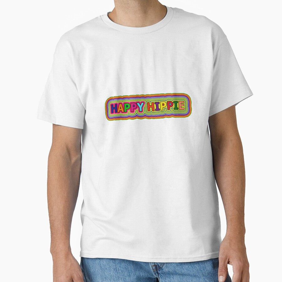 Colorful Happy Hippie Words Free Spirit Colorful Retro Lines 1 of 4 by Beachy
