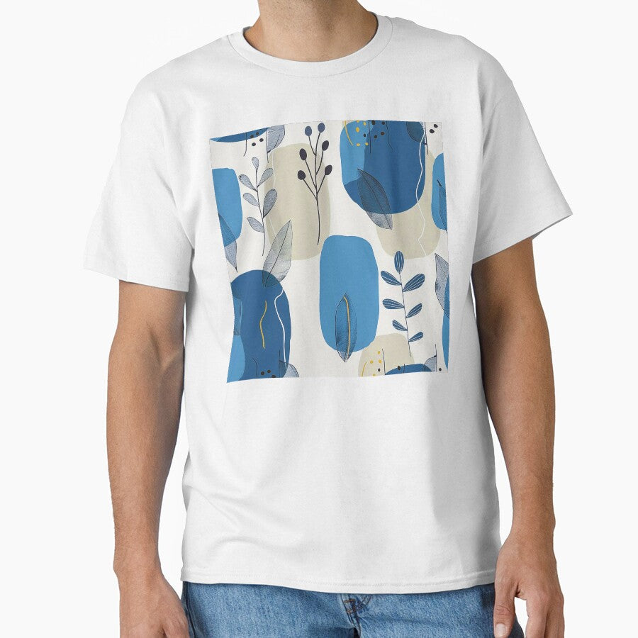 Boho-Style Cool Blue Hues Abstract Art Designs by DEC02