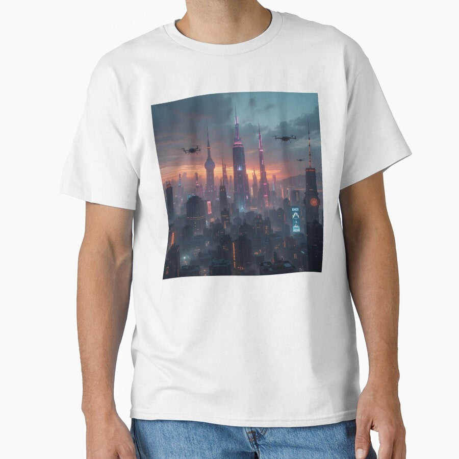 Dystopian Skyline with AI Surveillance & Holograms by rajasekhark