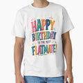 Happy Birthday To The Best Flatmate Colorful Typography by Places On Earth
