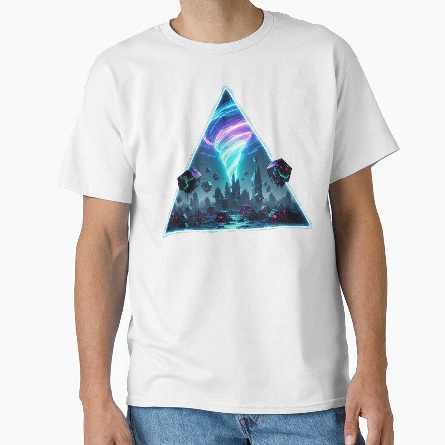 Neon Triangle Cyberpunk City – Sci‑Fantasy Portal Vortex by Dzblack