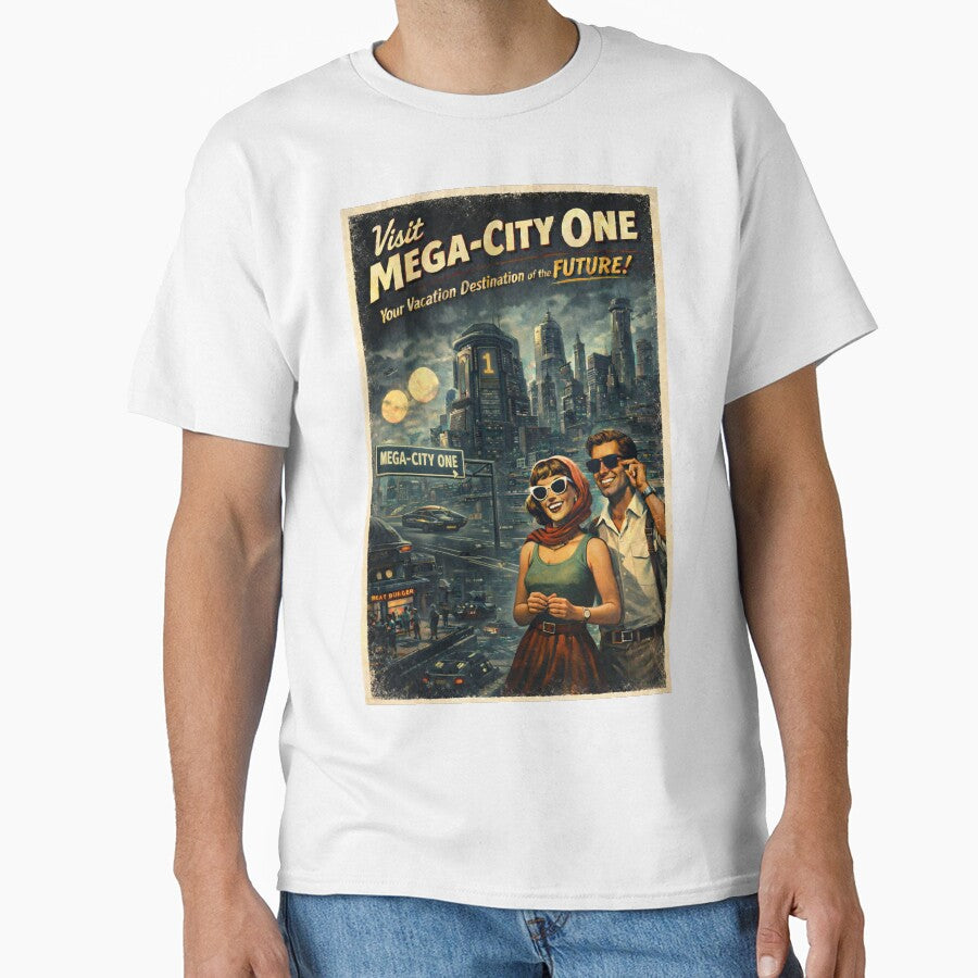 Mega-City One Retro Travel Poster – Vintage Sci-Fi Dystopian Art Print by MovieBuffs3000