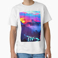 Experience the Beauty of Nature with a Minimalist Mountain River View Print by supeart
