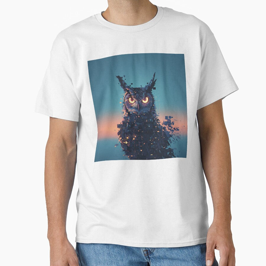 Glitchy Digital Owl Watcher by Christian Weiss