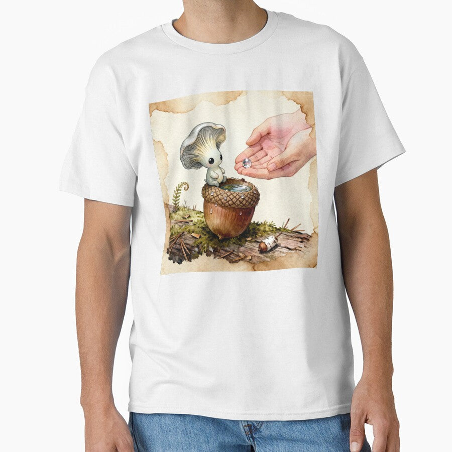 Mushroom Folk Dewdrop - Cottagecore Forest Art by PictorialWhimsy