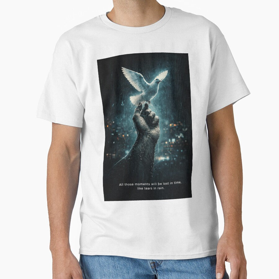 Cyberpunk Neo-Noir Poster – “Tears in Rain” Sci-Fi Wall Art by MovieBuffs3000
