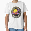 Vintage Badge Cosmic Planet with Purple Ring by Bloomkept
