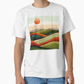 Boho Mountain Landscape Sunset Vibrant Colorful Earthtones Abstract by DEC02