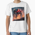 Heavy Armored Battle Mech in Fiery War Zone by MouradStudio