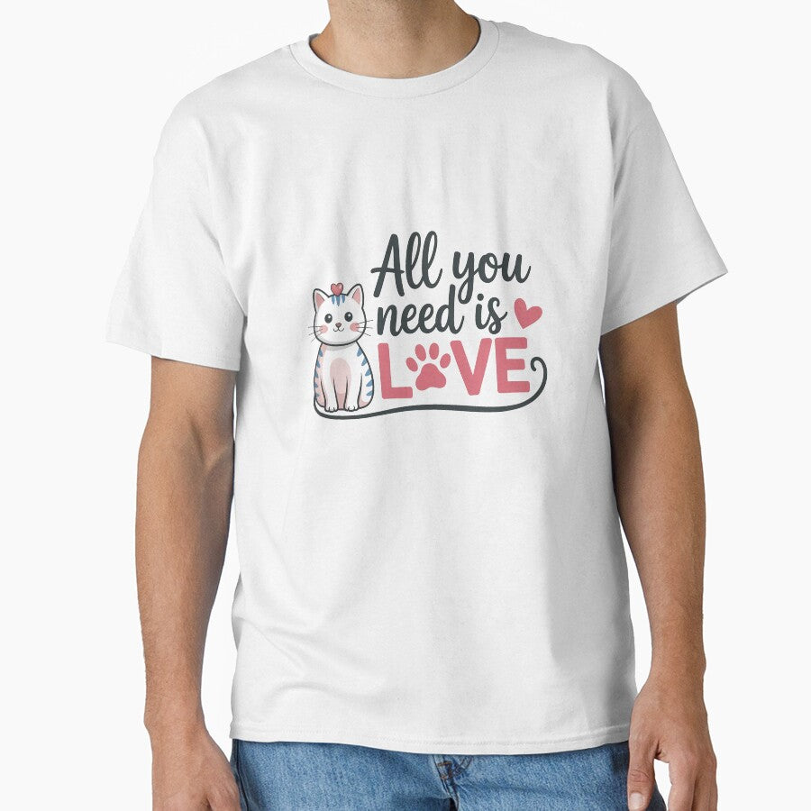 Cute Cat Lover Quote All You Need Is Love Design by Cool-cat-art