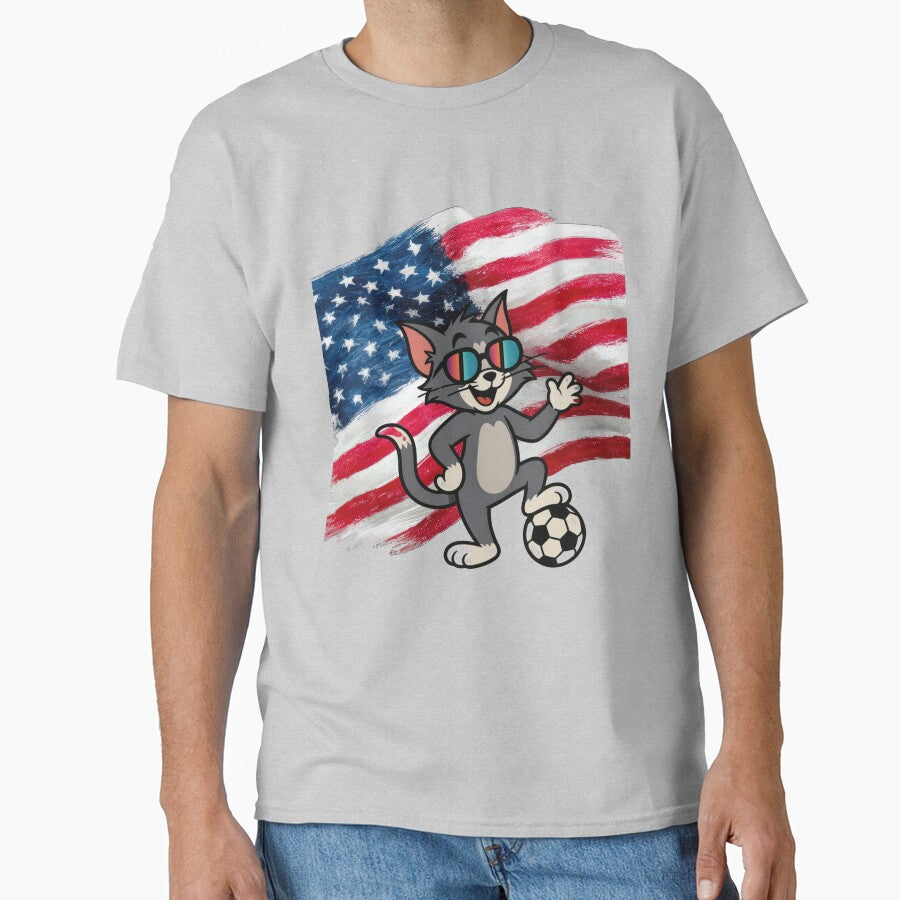 Cool American Soccer Cat | Funny USA Football Lover by Right-UR