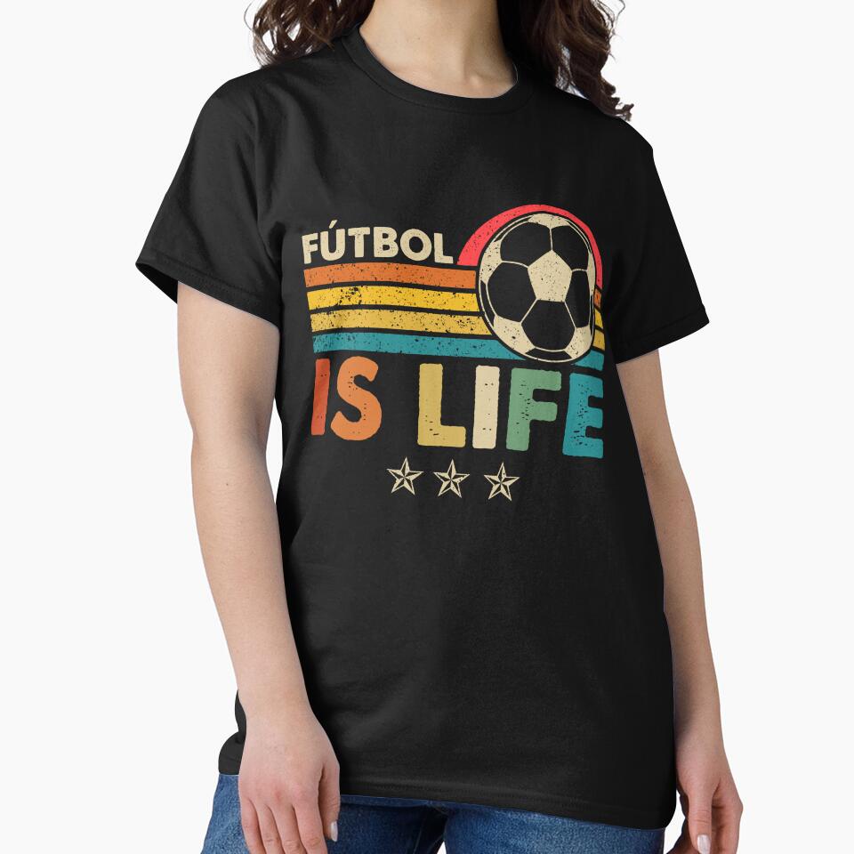 Futbol Is Life Football Lover Soccer Funny Vintage by AdellAddie