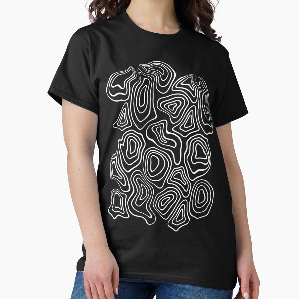 Black and White Minimalist Geode Drawing by velvetearth