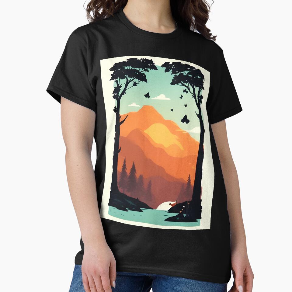 Elevate Your Home Decor with Our Minimalist Landscape Mountain Trees Prints by supeart