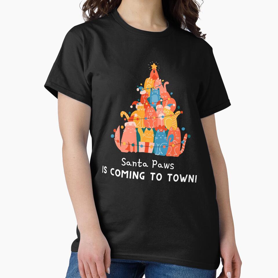 Santa paws is coming to town, Cat Lover's Christmas by Happy-PrintZ