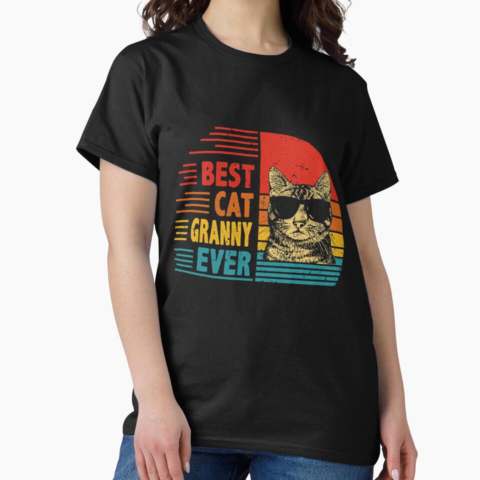 Vintage Retro Best Cat Granny Ever Funny Cat Lover Mother's Day Gift by EdwinaEmmanoiCo