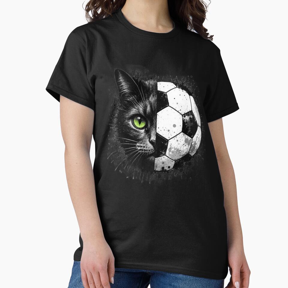 Game Face | Half Cat Half Football Graphic Tee by Nexahubonline