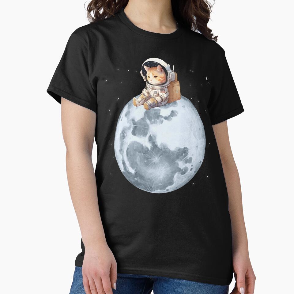 Cat astronaut sitting on the moon by SushiAnn