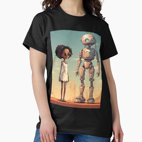 Afrofuturist Girl With Robot Companion by RTFaulkner