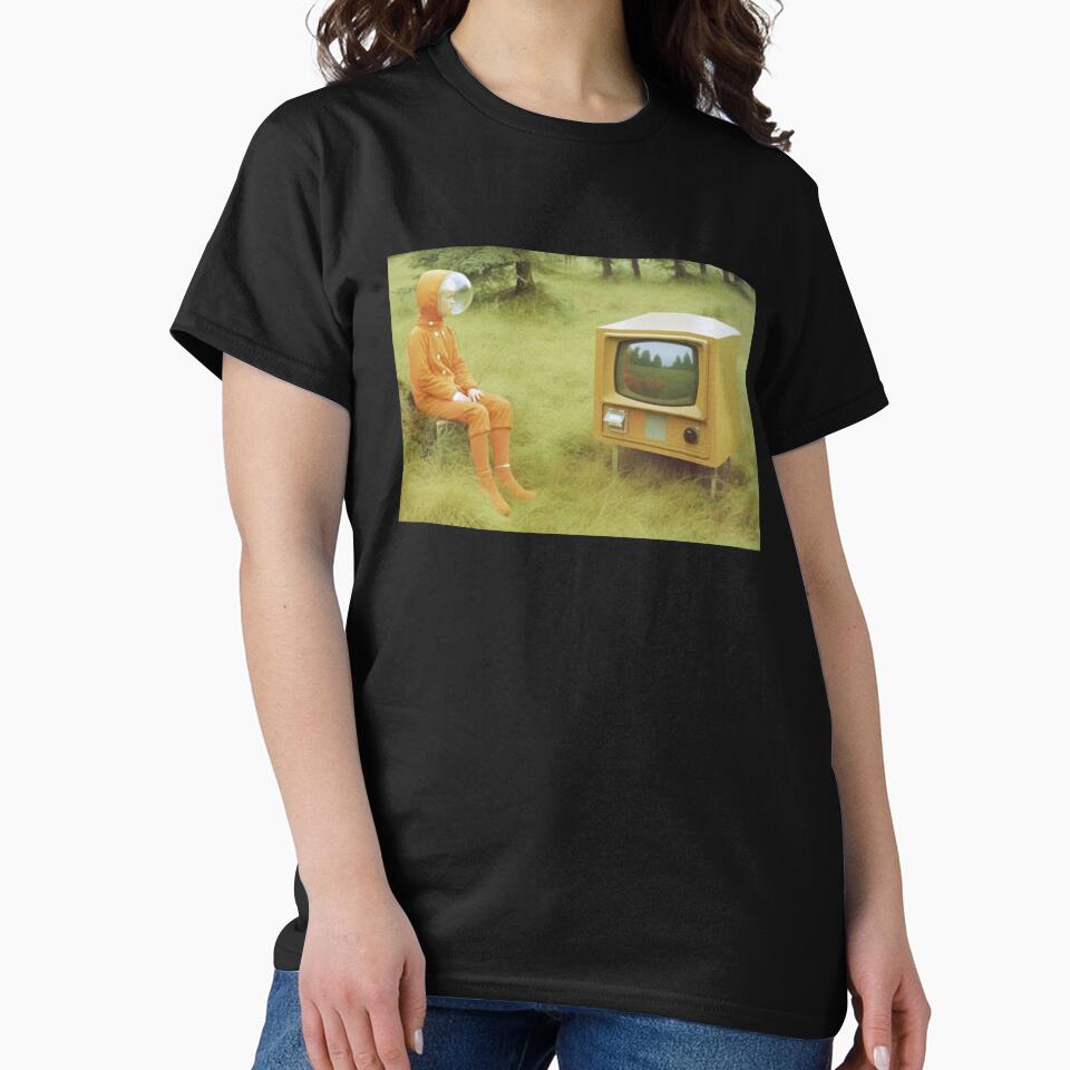 Retro Astronaut and Vintage TV in Field by dragonmotor7