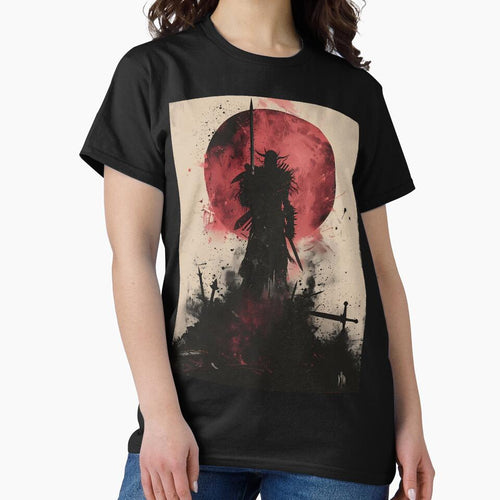 A lone warrior under a crimson eclipse by Moonvale Studio