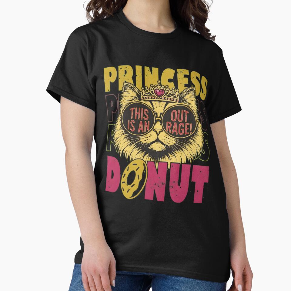 Sassy Princess Cat Outrage - Funny Vintage Kitten with Sunglasses and Donut by haitrieuic96