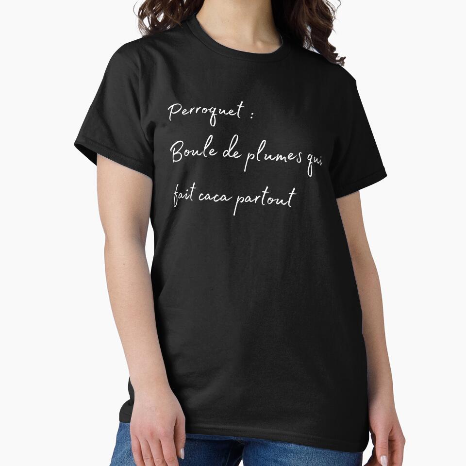 Parrot, Bird poop everyere french quote white by L'Atelier Oranjade