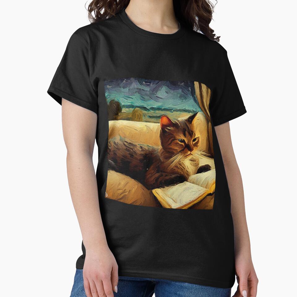 Cat reading books  - Cat lover by SameeraDammeyer