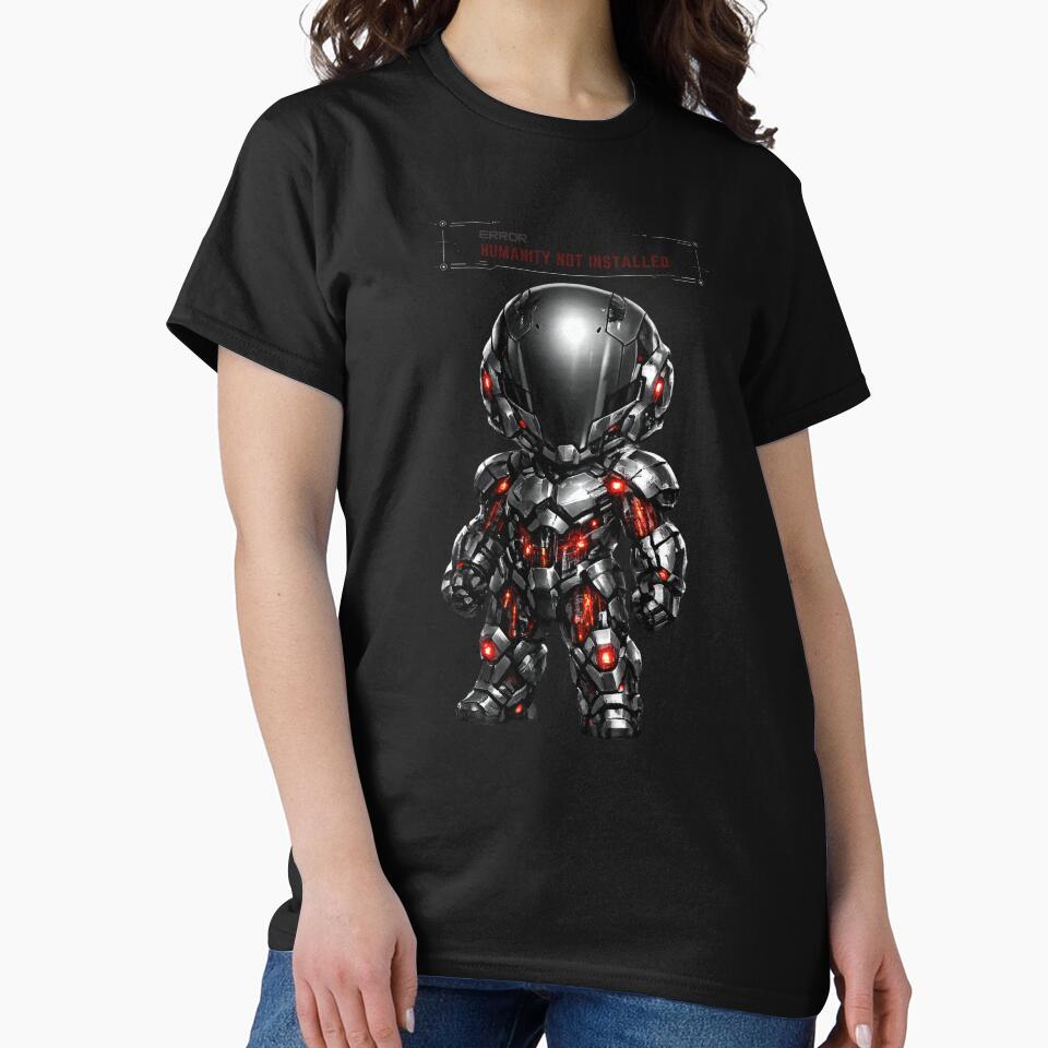 Humanity Not Installed – Dark Cyber Robot Error Design by R3X