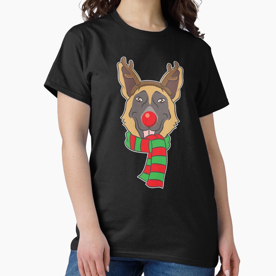 Funny Christmas Dog Xmas Reindeer German Shepherd Holiday Gift by haselshirt