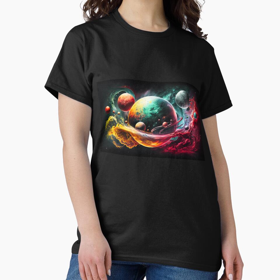 Surreal Spacescape of Planets in Nebula by ConnerCreations