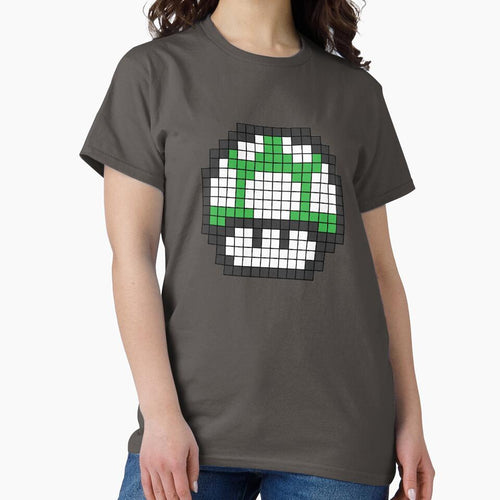8Bit - Green Mushroom 1Up by Rubecula