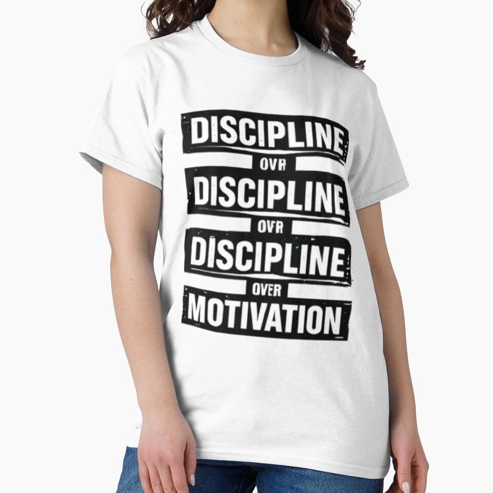 Discipline Over Motivation Gym Quote Typography by MoodThread