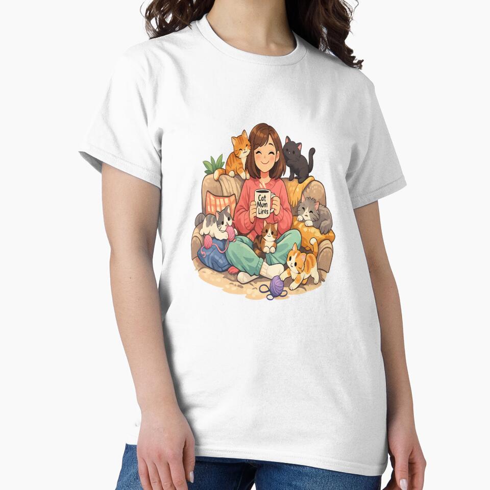 Cat Mom Life Cute Cat Lover Design – Cozy Cat Lady Aesthetic Gift for Cat Owners by ArtWaveStudio8