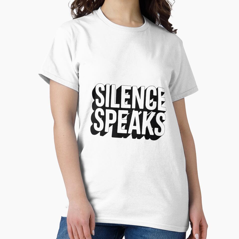 Silence Speaks – Minimalist Bold Typography Quote Design by A1MarketDesigne