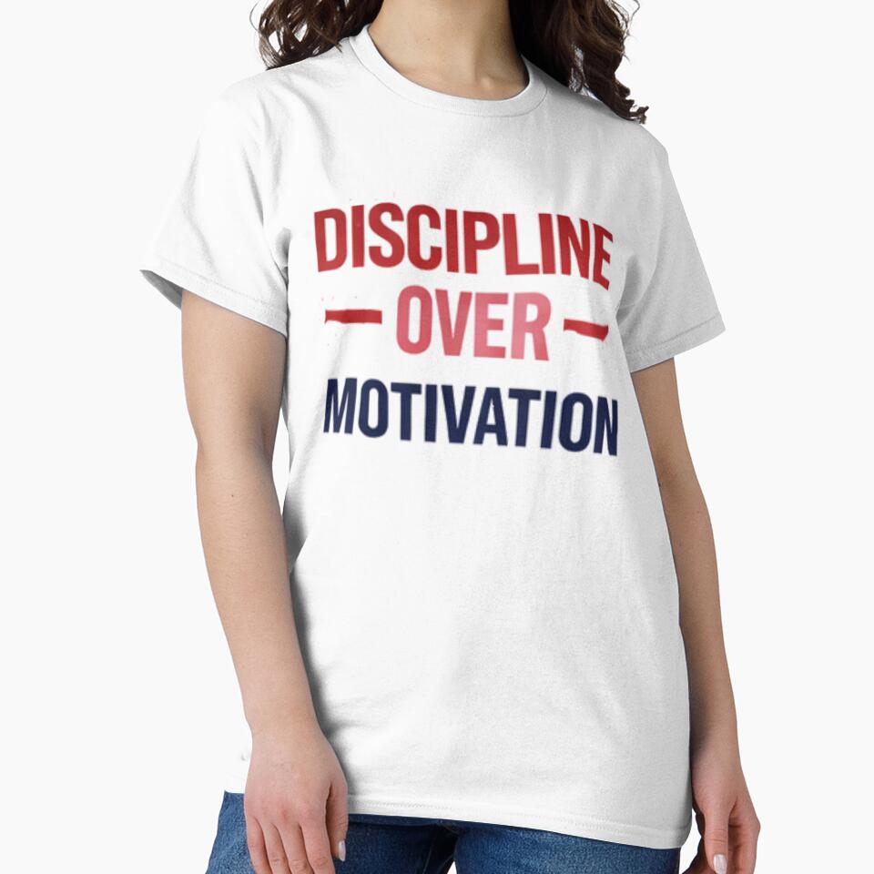 Discipline Over Motivation Gym Quote Typography by MoodThread