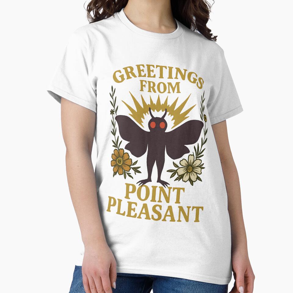 Greetings from Point Pleasant - Floral Mothman Design- Cryptidcore by The Void Shoppe
