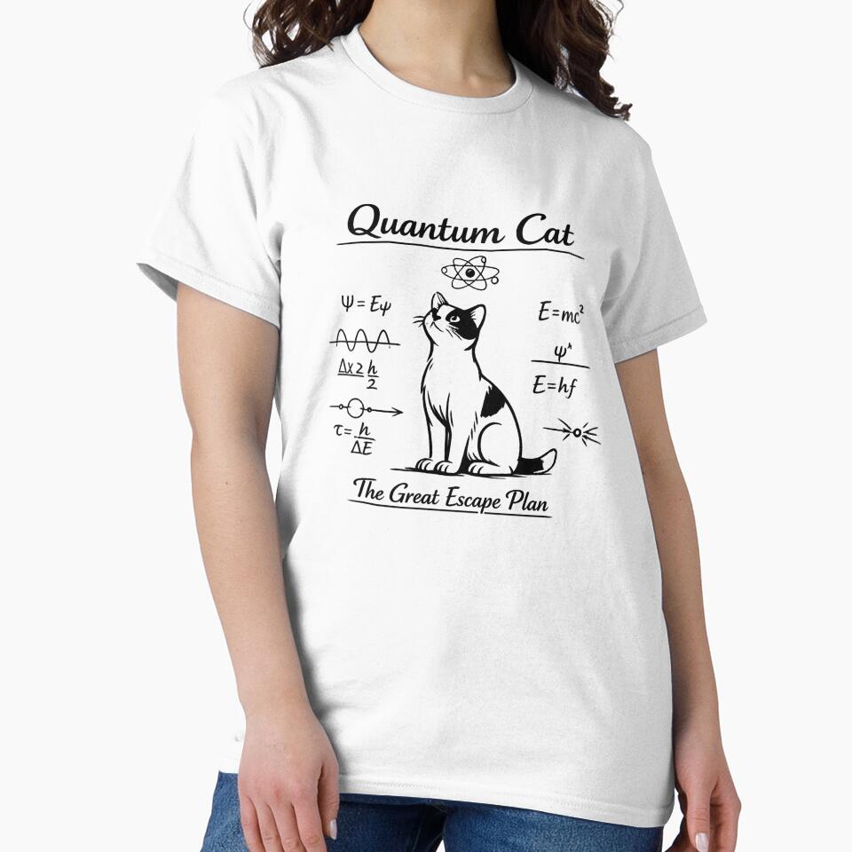Quantum Cat The Great Escape Plan - Funny Physics Kitten Art by myforestfog