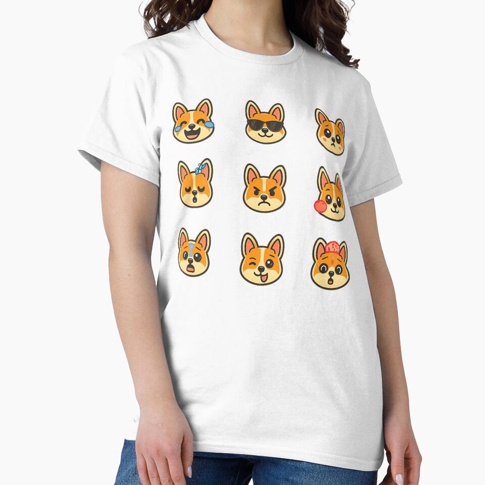 Cute Kawaii Corgi Emoji Set 1, Kawaii Corgi by graphic-genie