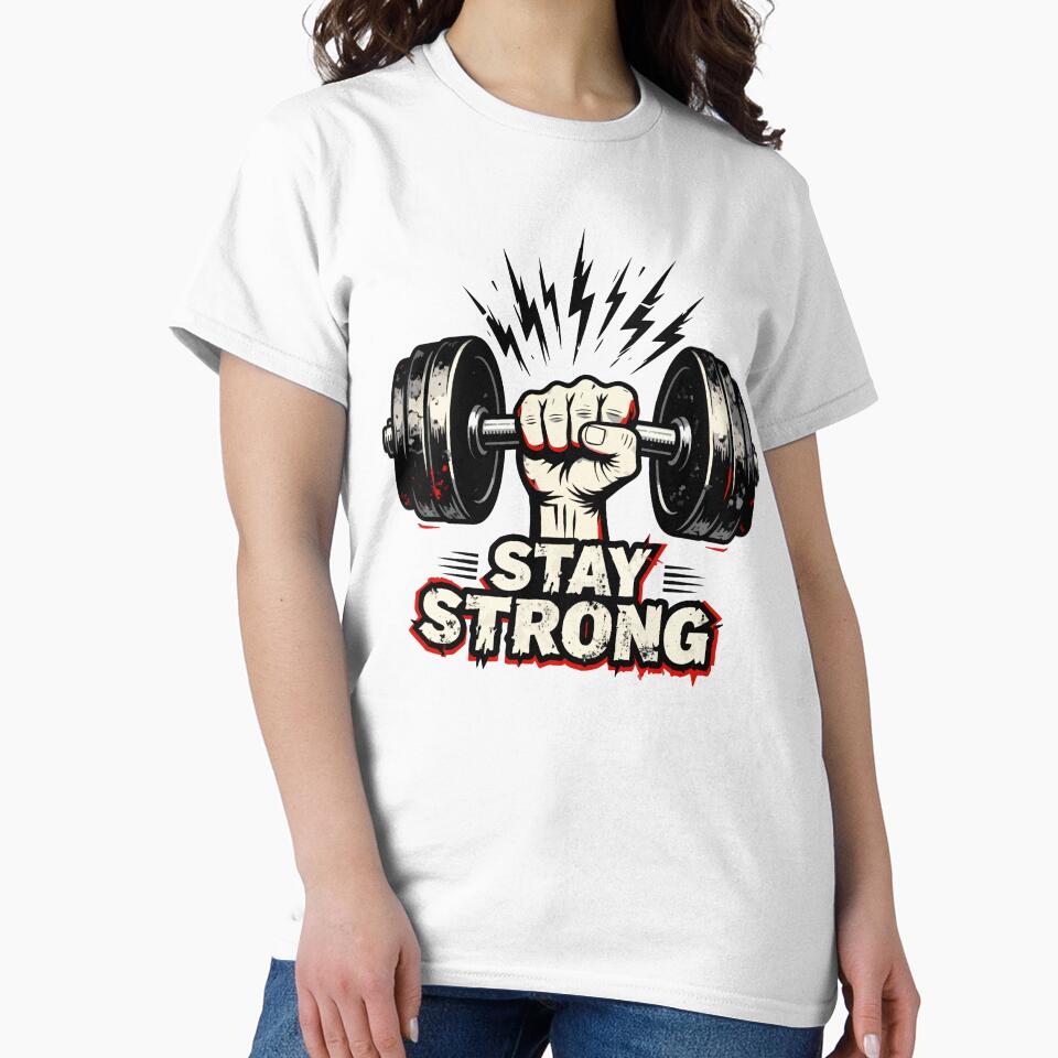Stay Strong Dumbbell Workout Motivation Gym Fitness by Dxvect