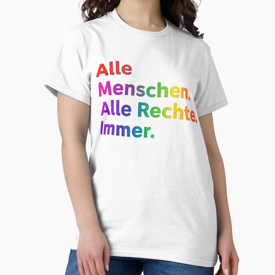 Modern Rainbow Typography Human Rights Quote German Text by AilinsDesigns