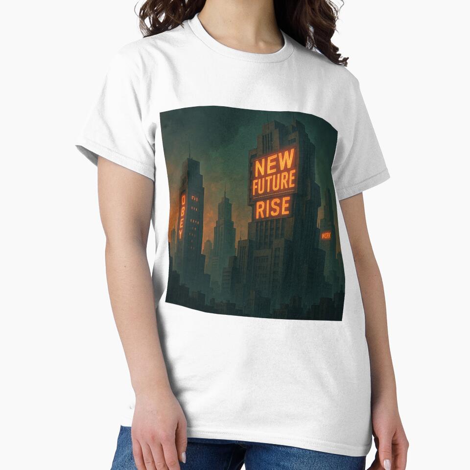 Neon Orders – Brutalist Skyline in a Dystopian Future by holaitssher