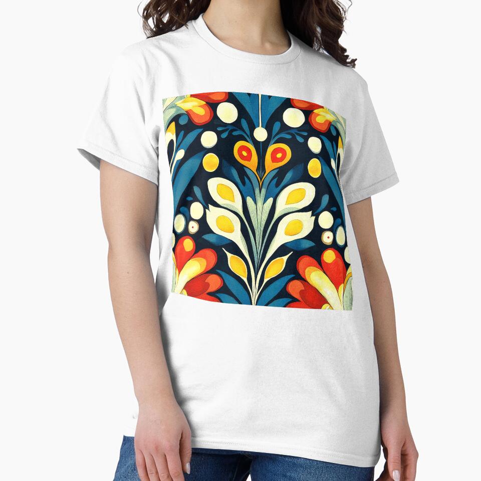 Boho-Inspired Blue, Yellow And Red Abstract Design by DEC02